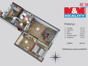 Prodej bytu 2+1, Benešov nad Ploučnicí, Českolipská, 56 m2