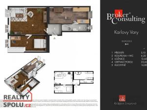 Prodej bytu 2+1, Karlovy Vary, Svahová, 57 m2