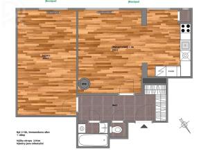 Pronájem bytu 2+kk, Praha - Podolí, Jeremenkova, 63 m2