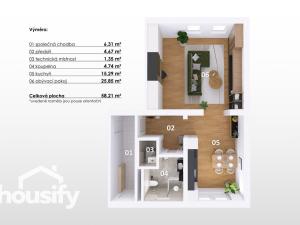 Prodej bytu 2+kk, Znojmo, náměstí Svobody, 55 m2