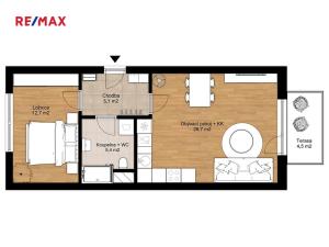 Pronájem bytu 2+kk, Plzeň, Nad Dvorem, 54 m2