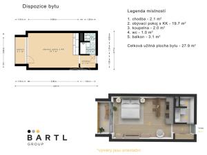 Pronájem bytu 1+kk, Kaplice, Na Vyhlídce, 24 m2