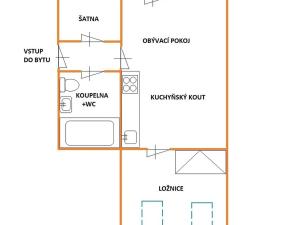 Pronájem bytu 2+kk, Hrušovany u Brna, Vodní, 45 m2