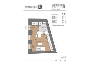 Pronájem bytu 1+kk, Brno, Francouzská, 27 m2