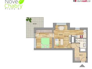 Pronájem bytu 2+kk, Praha - Dolní Chabry, K Beranovu, 52 m2
