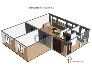 Pronájem bytu 3+kk, Brno, Jugoslávská, 73 m2