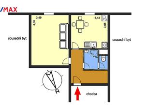 Pronájem bytu 1+1, Lanškroun - Ostrovské Předměstí, Seifertova, 36 m2