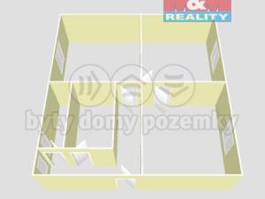 Pronájem bytu 2+1, Chomutov, Fügnerova, 59 m2
