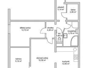 Prodej bytu 3+kk, Praha - Záběhlice, Bramboříková, 67 m2