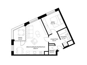 Pronájem bytu 2+kk, Praha - Karlín, Sokolova, 58 m2