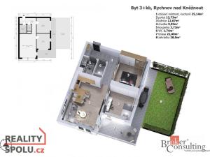 Prodej bytu 3+kk, Rychnov nad Kněžnou, Javornická, 65 m2