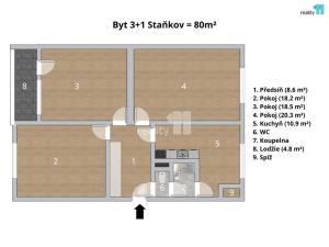 Prodej bytu 3+1, Staňkov - Staňkov I, Na Tržišti, 80 m2