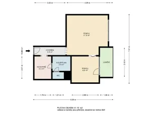 Prodej bytu 2+1, Týnec nad Sázavou, Okružní, 41 m2
