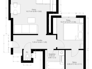 Pronájem bytu 2+kk, Brno - Ponava, Kartouzská, 44 m2