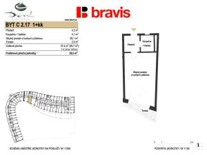 Pronájem bytu 1+kk, Brno - Komín, Bystrcká, 37 m2