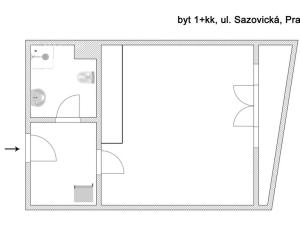 Pronájem bytu 1+kk, Praha - Zličín, Sazovická, 36 m2