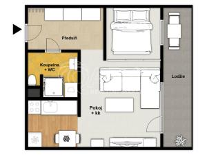 Prodej bytu 1+kk, Kladno - Kročehlavy, U Hvězdy, 41 m2