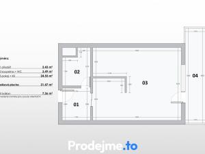 Pronájem bytu 1+kk, Brno - Černovice, Mírová, 32 m2