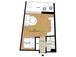 Prodej bytu 1+kk, Brno - Slatina, Lučiny, 32 m2