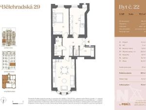 Prodej bytu 3+kk, Praha - Vinohrady, Bělehradská, 89 m2