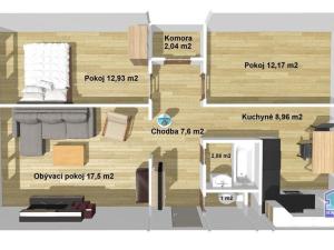 Prodej bytu 3+1, Stříbro, Brožíkova, 64 m2