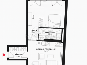 Pronájem bytu 2+kk, Praha - Libeň, Červená báň, 57 m2