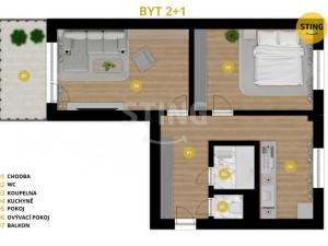 Prodej bytu 2+1, Opava, Purkyňova, 51 m2