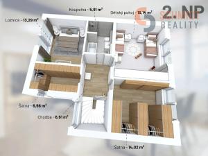 Prodej rodinného domu, Praha - Březiněves, Na poli, 190 m2