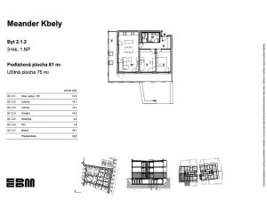 Prodej bytu 3+kk, Praha - Kbely, K Vinoři, 76 m2