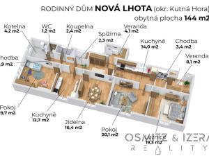Prodej rodinného domu, Kluky - Nová Lhota, 144 m2