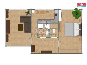 Prodej bytu 2+1, Chomutov, Zahradní, 51 m2