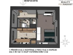 Prodej bytu 1+1, Brno, Mlýnská, 31 m2