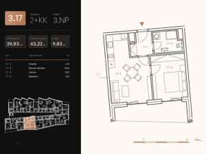 Pronájem bytu 2+kk, Praha - Horní Měcholupy, Milánská, 40 m2