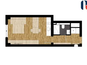 Pronájem bytu 1+kk, Praha - Braník, Branická, 30 m2