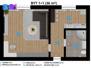 Prodej bytu 1+1, Ostrava, Josefa Brabce, 36 m2