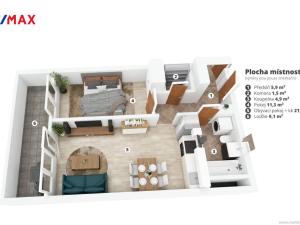 Pronájem bytu 2+kk, Praha - Vysočany, Pod Harfou, 46 m2