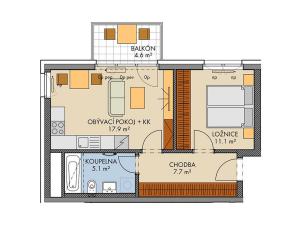 Prodej bytu 2+kk, Praha, Kabešova, 43 m2