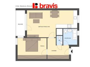 Pronájem bytu 2+kk, Brno - Horní Heršpice, Sokolova, 58 m2