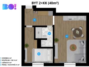 Prodej bytu 2+kk, Ostrava, Břustkova, 40 m2
