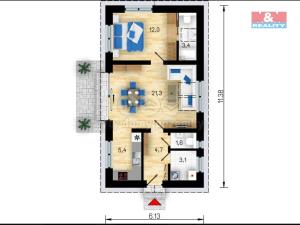 Prodej rodinného domu, Krušovice, 52 m2