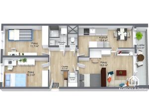 Prodej bytu 3+1, Praha - Stodůlky, Husníkova, 71 m2