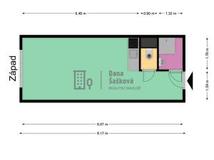Pronájem bytu 1+kk, Jindřichův Hradec, Kosmonautů, 29 m2