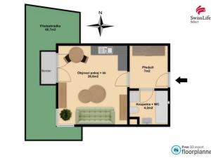 Pronájem bytu 1+kk, Praha - Modřany, Provázkova, 38 m2