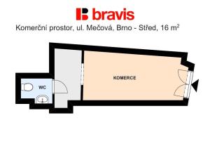 Pronájem obchodního prostoru, Brno, Mečová, 16 m2