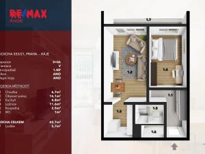 Prodej bytu 2+kk, Praha - Háje, Plickova, 43 m2