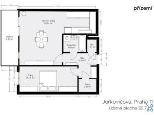 Prodej bytu 2+kk, Praha - Háje, Jurkovičova, 60 m2