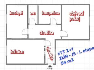 Prodej bytu 2+1, Zlín, Nad Stráněmi, 52 m2