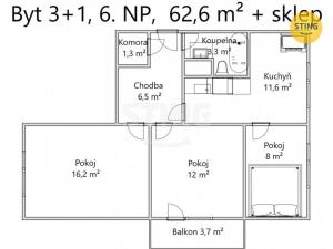 Prodej bytu 3+1, Mohelnice, nám. Kosmonautů, 62 m2
