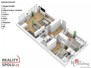 Pronájem bytu 3+kk, Mladá Boleslav - Mladá Boleslav II, 17. listopadu, 76 m2