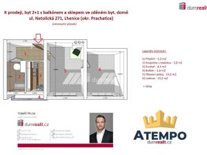 Prodej bytu 2+1, Lhenice, Netolická, 42 m2